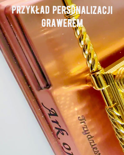 Réplica del Arca de la Alianza Dorada, Figura Decorativa del Arca con Soporte de Cobre, Inspiración Jerusalén, 18x10x12 cm