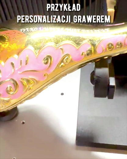 Magic Aladdin Lamp with Engraving Option - Dark Navy Variant, interwoven with gold