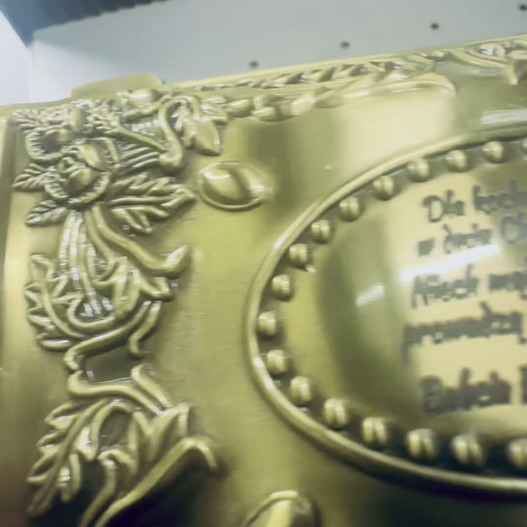 Zlatá kovová šperkovnice 21-20L s možností personalizovaného gravírování