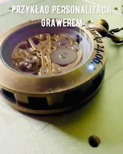 Retro Pocket Watch – Mechanical, Chopped Gold Color, Waterproof, personalization with engraving