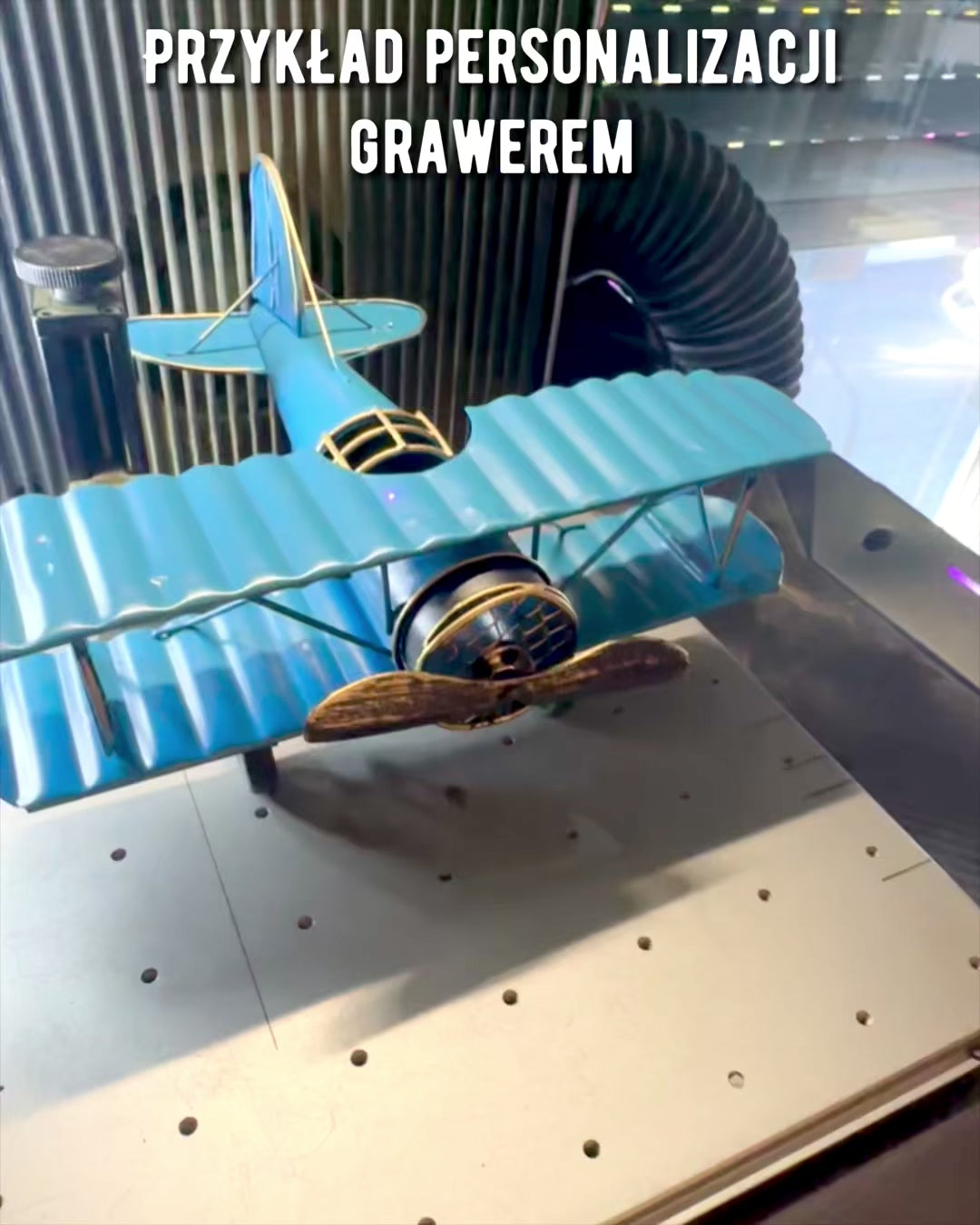 Металева модель літака Blue Baron – ретро, на подарунок, з опцією гравіювання