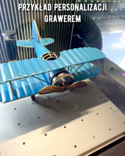 Металева модель літака Blue Baron – ретро, на подарунок, з опцією гравіювання