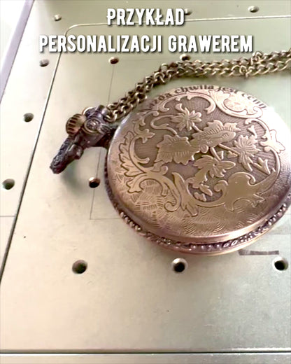 Relógio de Bolso Clássico de Quartzo com Mapa-Múndi – Pingente com Corrente em Estilo Vintage para Ela e para Ele, gravura