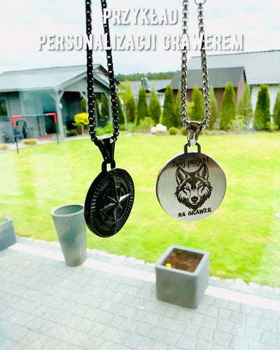 Ogrlica s kompasom – Kovani nakit od nehrđajućeg čelika za muškarce i žene u dvije boje, s gravurom