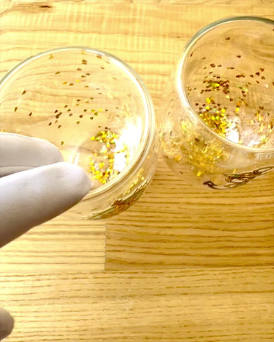 Divkāršās sienas glāzes "Nautical Dreams" ar zelta pārslām - komplekts 2 gab., 300 ml tilpums, iespēja personalizēt ar gravējumu