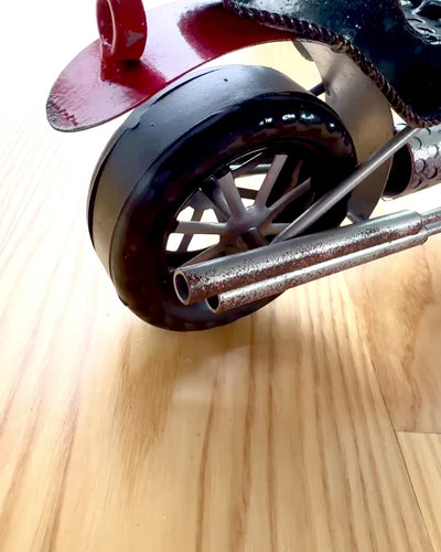 Metal Wine Rack 40 cm long, in the shape of a motorcycle with engraving option for a gift