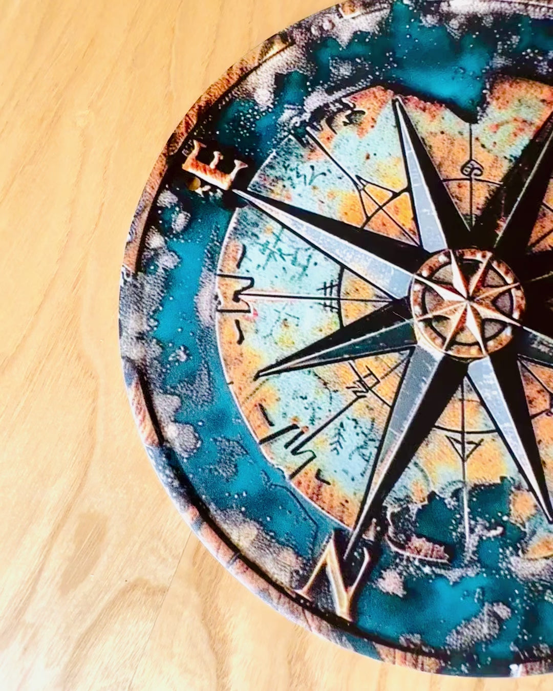 Marine Compass, decorative pendant, necklace, customizable with engraving