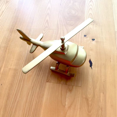 Modelo metálico de helicóptero con posibilidad de grabado personalizado – dorado, 32 cm