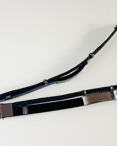 Pánský náramek z PU kůže a nerezové oceli s možností gravírování – dostupný ve dvou barevných variantách