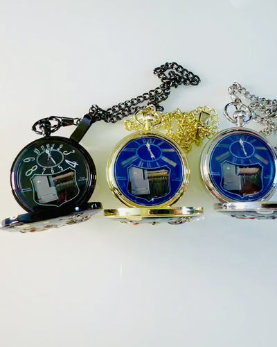 Kapesní hodinky "Astrum Temporis" - Černý rámeček. Možnost personalizace gravírováním