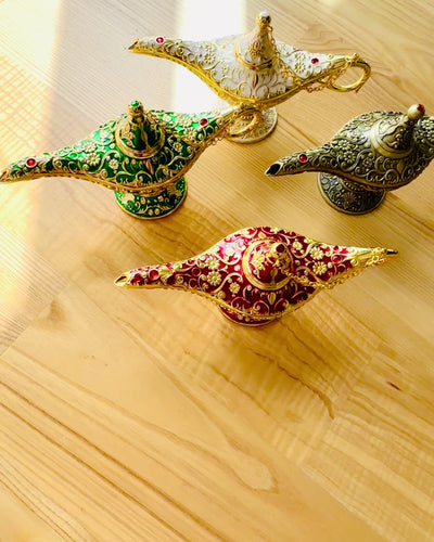 Magická lampa Aladina s možností gravírování - Varianta Tmavě zelená, propletená se zlatou