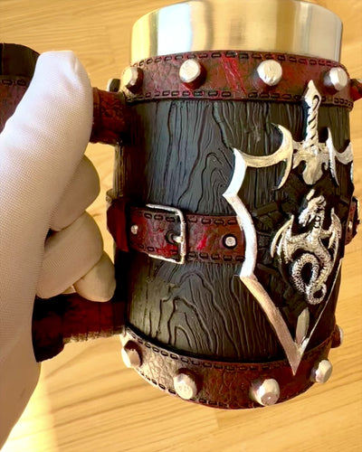 Drakono Kario Tamsusis Bokalas su Galimybe Graviruoti dovanai, talpa 600 ml