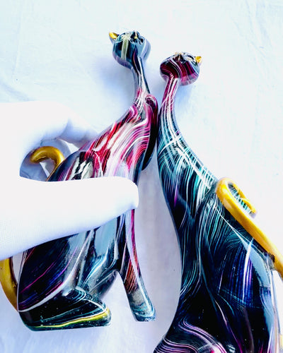 "Koci Eleganci" - Set de Figurine Decorative din Rășină cu posibilitatea personalizării prin gravură