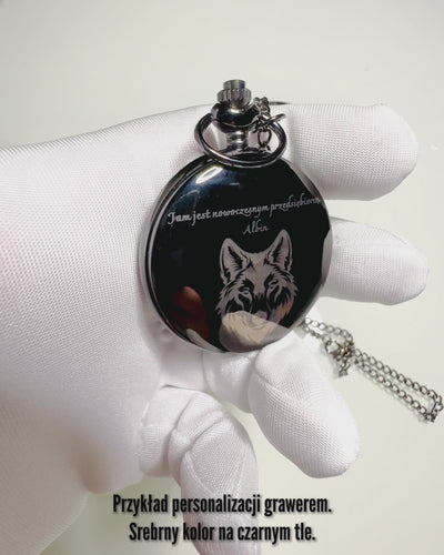 Black Pocket Watch "Classic Elegance" with Engraving Option