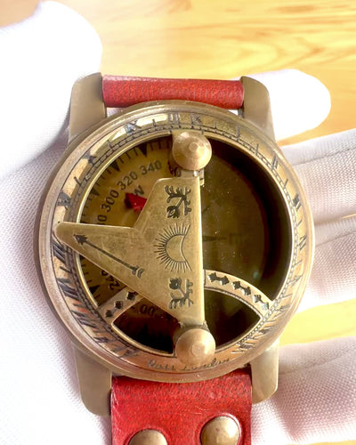 Sundial with Compass - Handcrafted, Authentic Craftsmanship, Engraving Available
