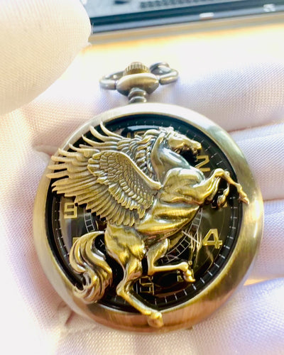 Pocket Watch "Equus Tempus" - Color: Copper, with Horse Motif, personalization with engraving available