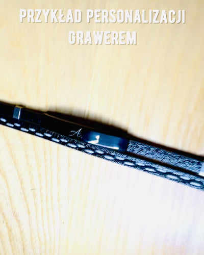 PU Leather and Stainless Steel Sports Bracelet with Engraving Option – 3 Colors