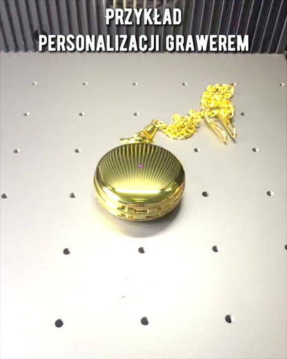 Klasické Kapesní Mechanické Hodinky s Dvojitým Krytem, Ruční, Zlatá Barva, s Gravírováním