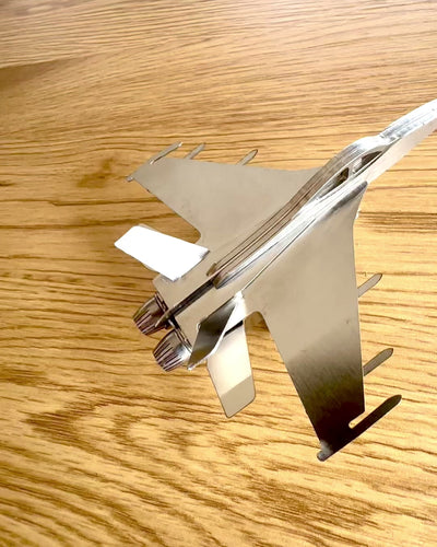 Metal Model of the Fighter "SkyRaptor" – stainless steel, personalized engraving for a gift