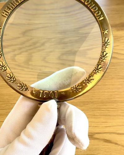 Brass Magnifying Glass Navigator 1941 with Leather Case – Handcrafted, Premium, personalization option for a gift