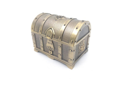 Metalna retro kovčeg za blago s gravurom - srebrnkasta kutijica 7x5x5 cm