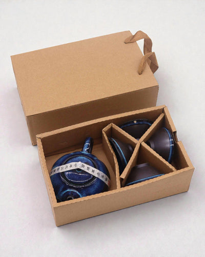 Blue Depth – Tea Set with 4 Cups
