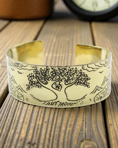 Tibetan Brass Bracelet Tree of Life – Himalayan Harmony