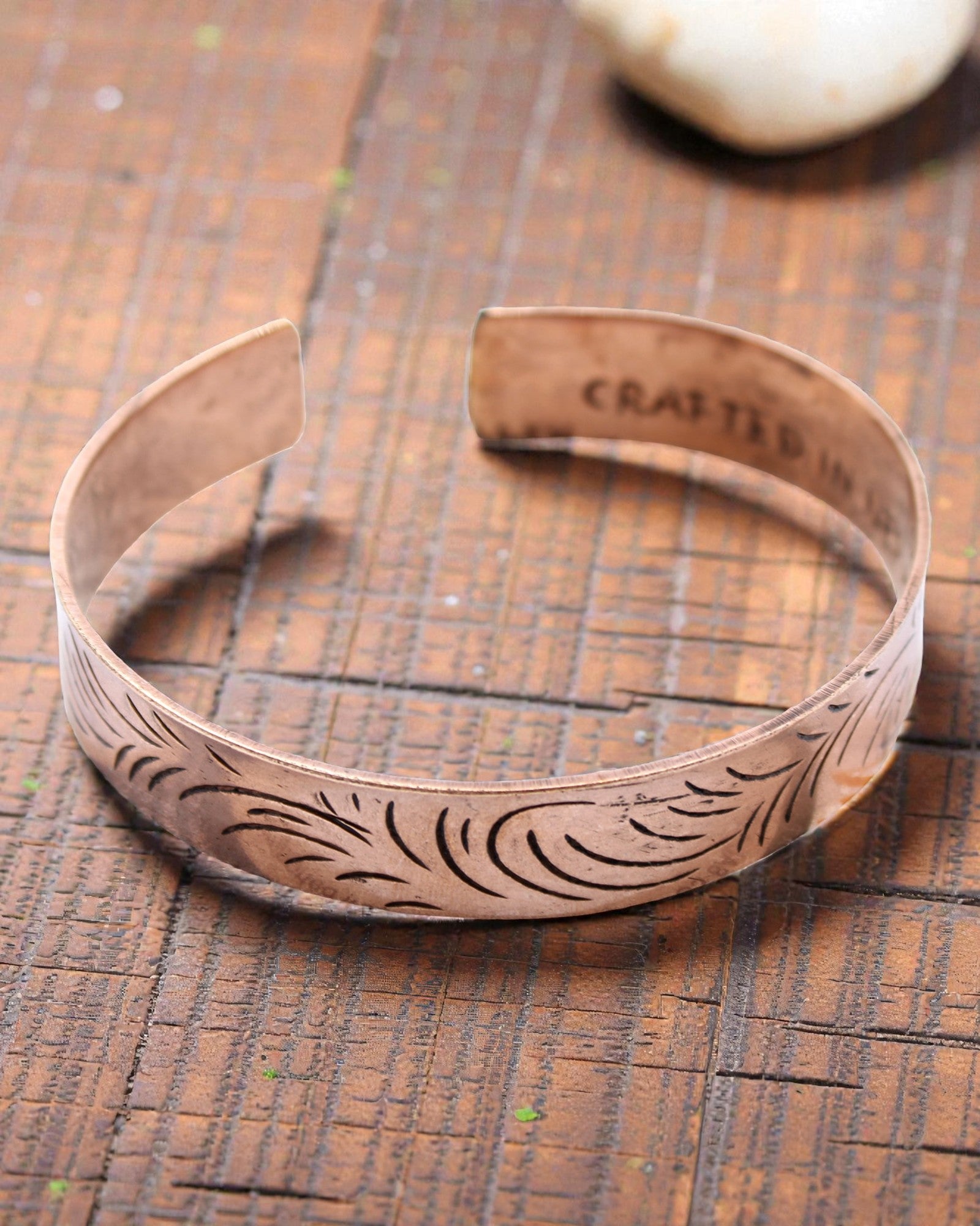 Tibetan Copper Bracelet Tribal Flow – Wide Scrolls