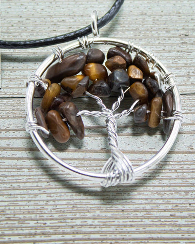 Tree of Life Necklace Protection and Confidence – Tiger’s Eye