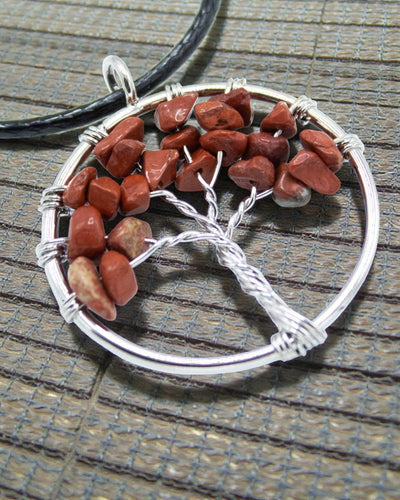 Tree of Life Necklace Strength and Stability – Red Jasper