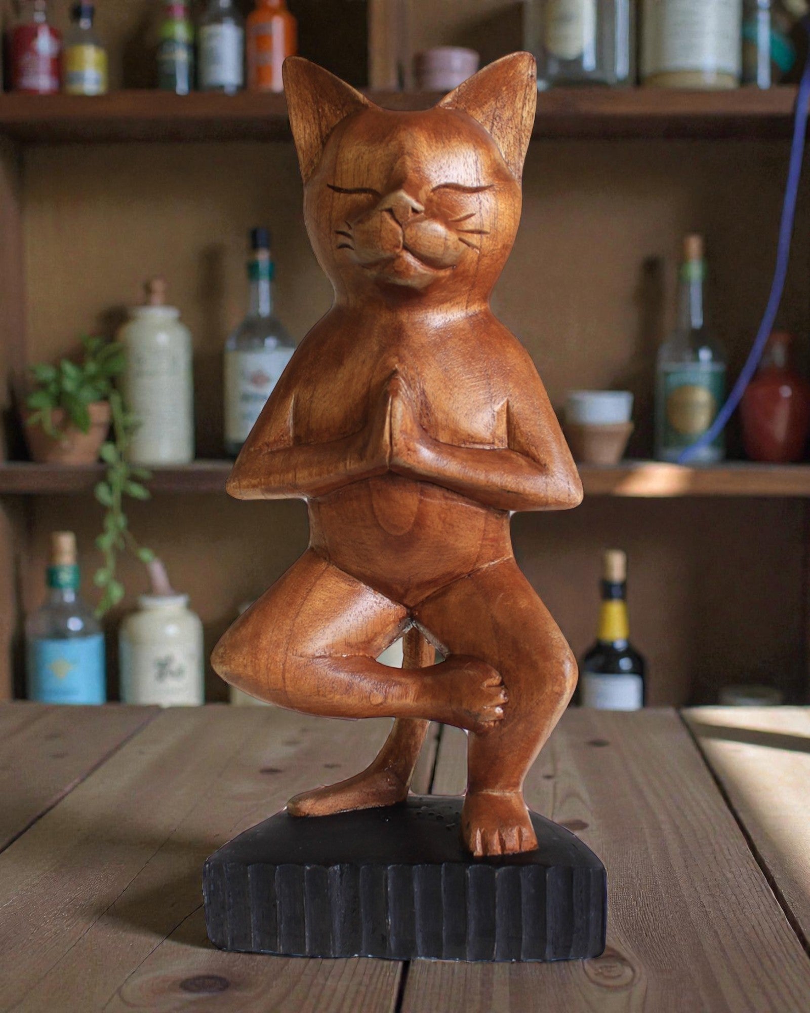 Cat Sculpture – Yoga 2 One Leg 30 cm