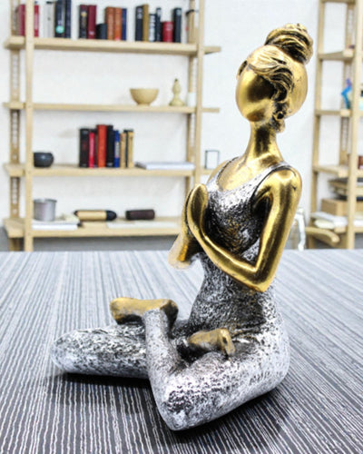 Woman Figurine 24 cm – Yoga Gold-Silver Classic
